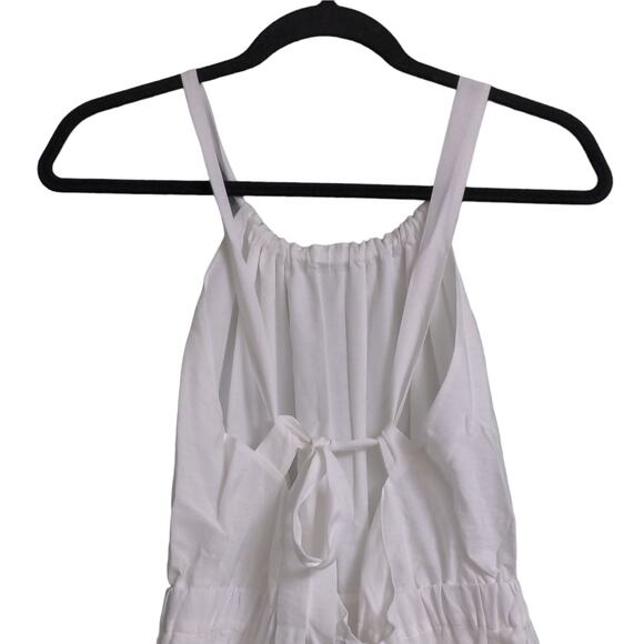 Jonathan Simkhai Swim Serenity Wide Leg Jumpsuit Open Back Pockets White L New - Picture 7 of 14